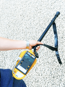 골재 위 방사능 측정.