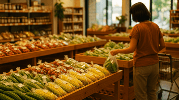 춘천의 로컬푸드직매장. 이미지=AI(Chat GPT5) 생성.