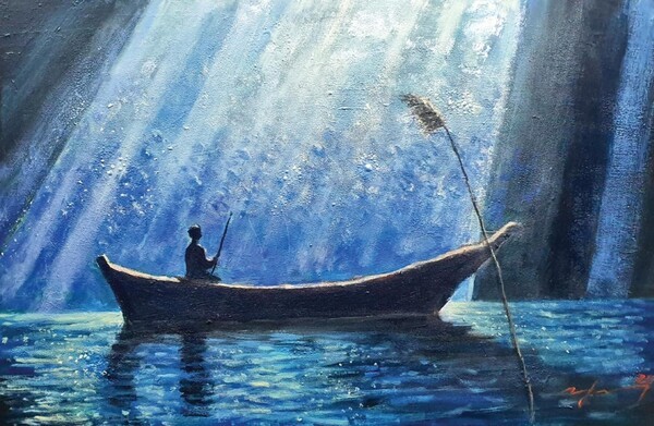 reeds-빛과 함께   72.7cm x 53.0cm   캔버스에 아크릴   2025